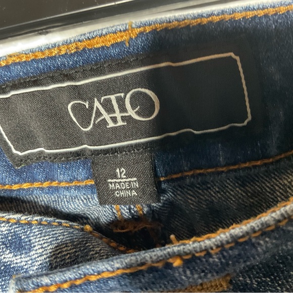 < Cato Straight Leg Dark Wash Embellished Jeans > - Picture 3 of 4